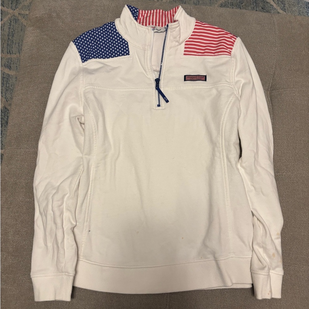 Vineyard Vines White American Flag Shep Shirt